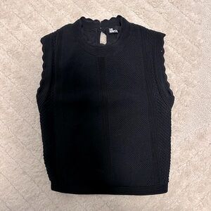 The Kooples Black Sleeveless Knit Top